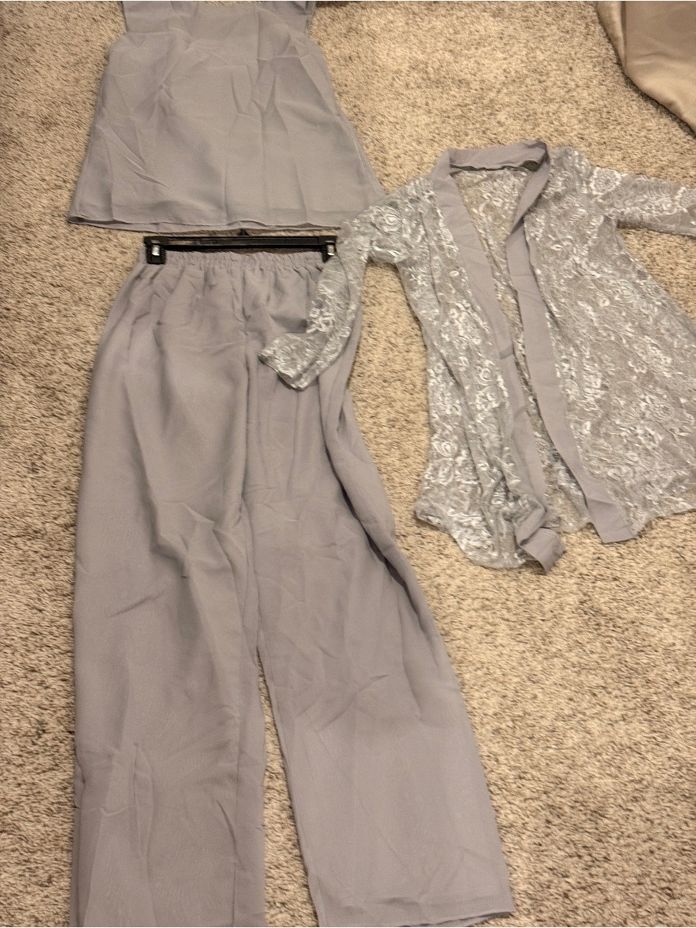 Women's Light Gray‎ Wide-Leg Dress Pants